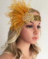 1920s Headband Feather Vintage Bridal Great Gatsby Flapper Headpiece 