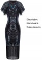 Black  20s Gatsby Fancy Dress Costume lx1055-4