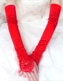 Red Gloves Over Elbow Length 70s 80s 1920s Women's Lace Party Dance Costume