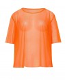 Orange String Vest Mash Top Net Neon Punk Rocker Fishnet Rockstar Dance 80s 1980s Costume Accessory