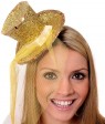 GOLD Fever Mini Top Hat on headband Ladies Mini Glitter Top Hat