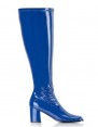 Ladies Go Go White Knee High Wid fit Adult Women Boots Shoes Blue