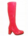 Ladies Go Go Knee High Wid fit Adult Women Boots Shoes Pink
