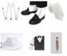 White Mens 1920s 20s Gangster Set Hat Braces Tie Cigar Set Gatsby Costume Accessories 