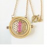 Harry Potter Time Turner Necklace Hermione Granger Rotating Spins Gold Hourglass