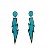 Blue Glitter Lightning Rock Star 80s Earrings tt1047-7tt1047-9