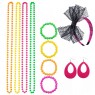Coobey 80s Neon Bracelet Necklace Bow Headband Lighting Earring 