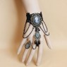 Vintage Lace Vine Chain Cuff Bracelet Ring Set Halloween Jewelry