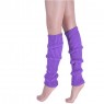 Purple Licensed Womens Pair of Party Legwarmers Knitted Dance 80s Costume Leg Warmers