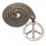 Silver Deluxe Metal Peace Sign Symbol Pendent 70s 80s Hippie Boho Jewelry Costume Necklace Accessary