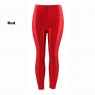 Red 80s Shiny Neon Costume Leggings Stretch Fluro Metallic Pants Gym Yoga Dance