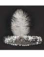 Silver 1920s Headband Feather Vintage Bridal Great Gatsby Flapper Headpiece gangster ladies