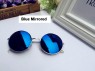 Blue Mirrored Glasses 1980s Round Frame