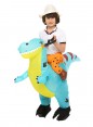 Kids light blue T-Rex Ride on Inflatable Costume  tt2090