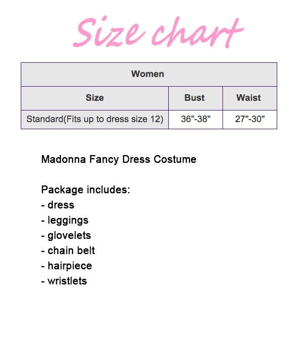 CL715 80s Wild Child Pop Diva Madonna Clothing Fancy Dress Up Party Rock Costume 