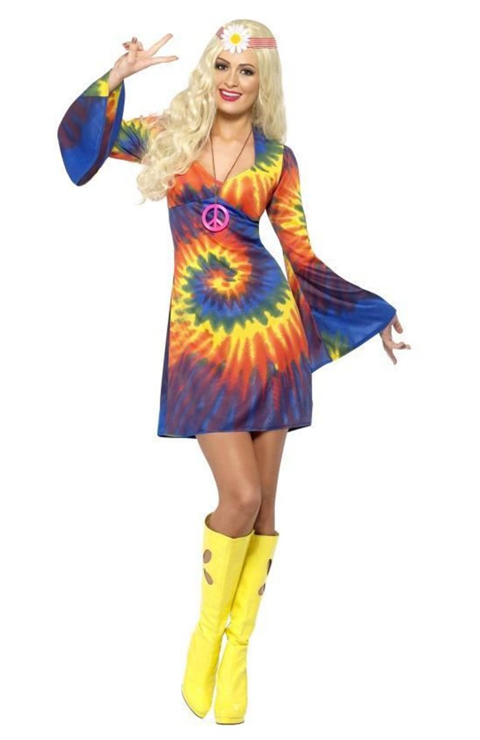 Ladies 60s 70s Retro Hippie Go Go Girl Disco Costume Fancy Dress Hen Xmas Party 