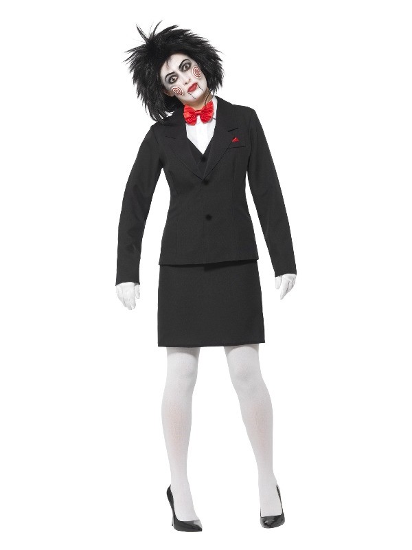 Ladies Saw Jigsaw Creepy Costume Billy Halloween Movie Horror Scary Puppet....
