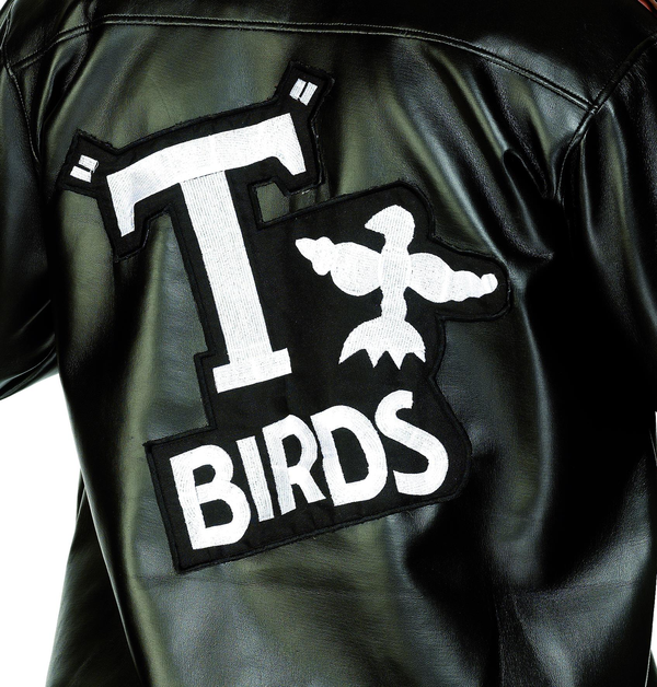 CK752 Boys T-Birds Gang Jacket 1950 50s Black Grease Danny T bird Tbird Costume 