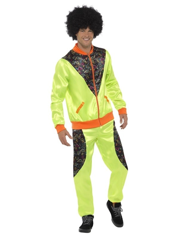 80s Shell Suit Costume Tracksuit New Adult Mens Scouser Fancy Dress Outfit 