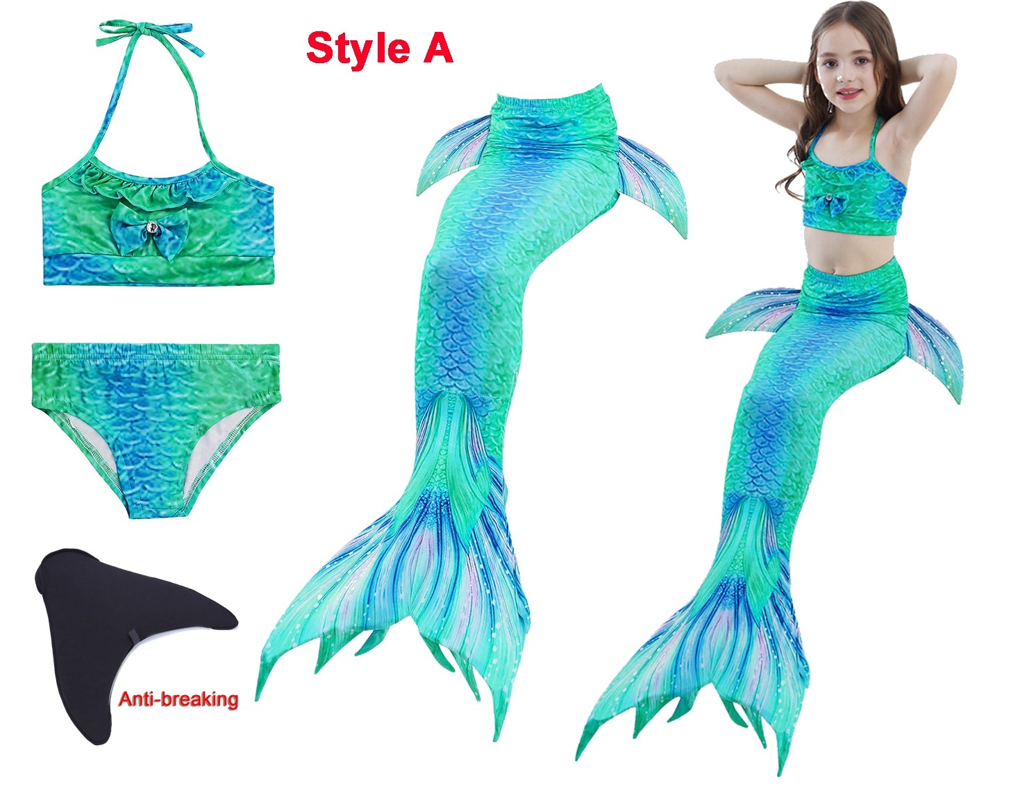Kids Mermaid Tail Swimsuit