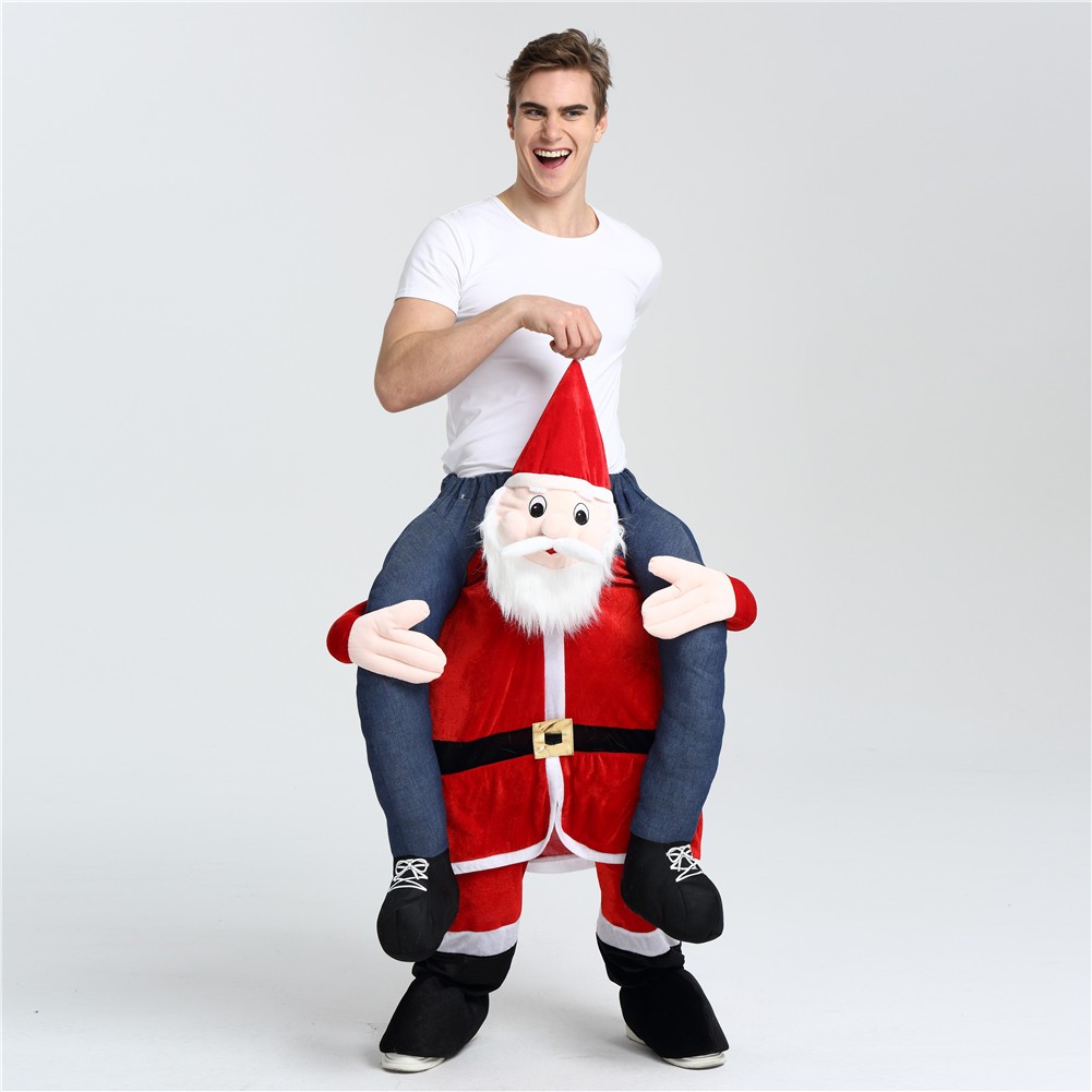 Santa Lift Me Up Shoulder Ride On Adults Christmas Xmas Costume Office Party Fun 
