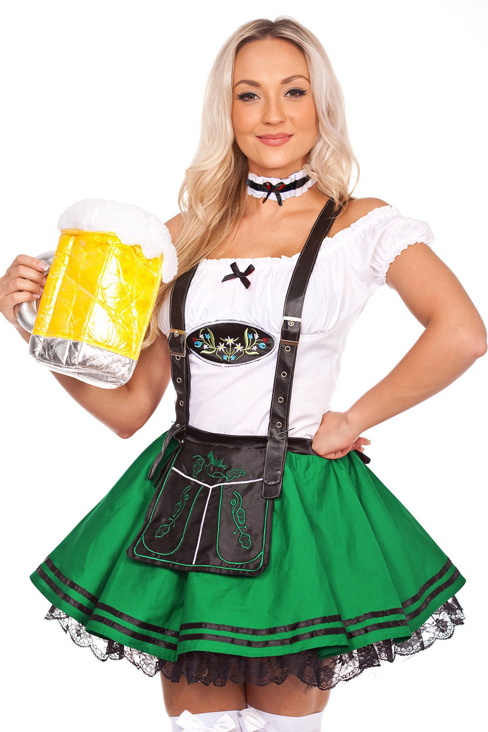 Oktoberfest Beer Maid Costume Green.