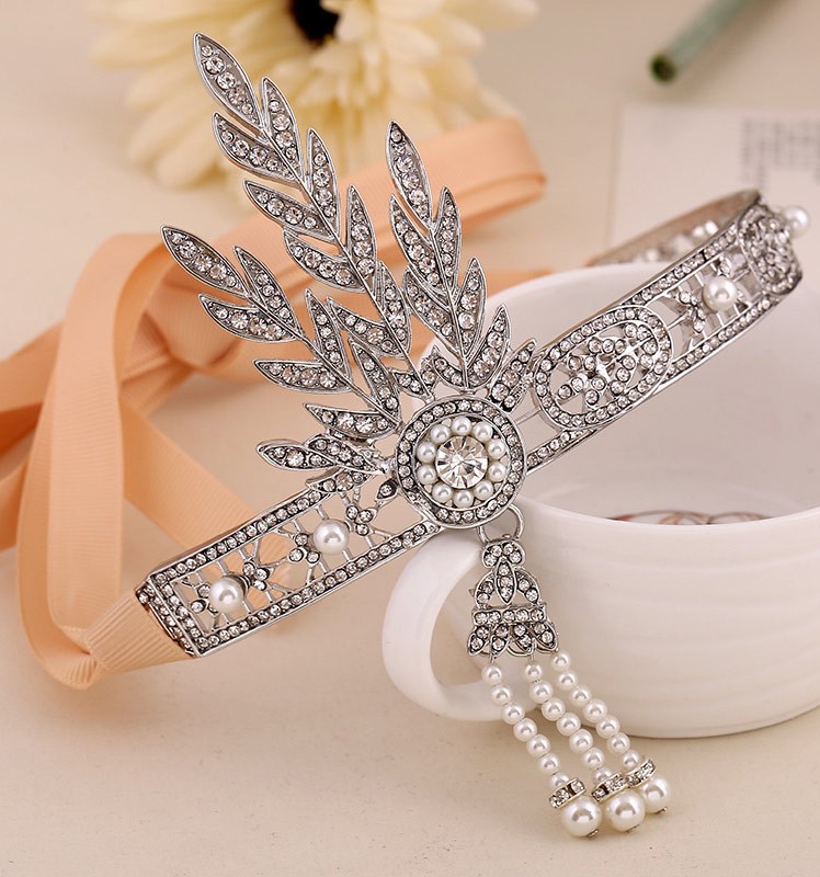 20s Gold Headband Bracelet Ring Set 1920s Vintage Bridal Gatsby Party Costume 