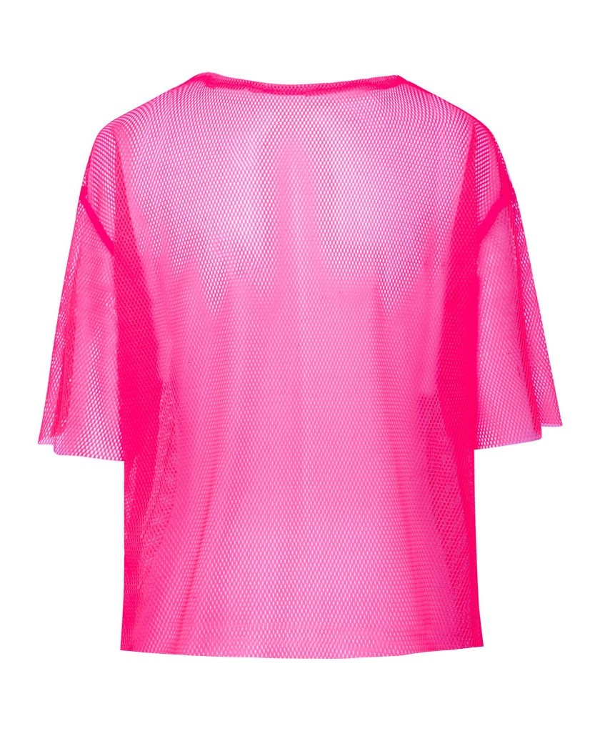 Ladies String Vest Mash Top 80s Costume Net Neon Punk Rocker Fishnet T Shirt 
