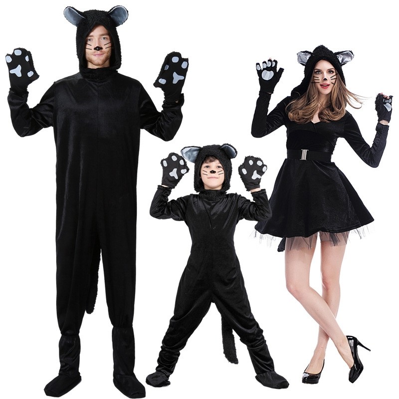 N220 Black Cat Family Mens Womens Boys Girls Costumes Party Animal Book Week 