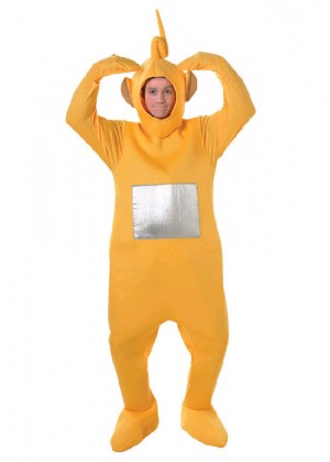 Teletubbies Costume Party Fancy Dress Up Licensed Outfit Unisex Tinky Winky (Purple) Po (Red) Laa-Laa Dipsy Adult TV Show Jumpsuit