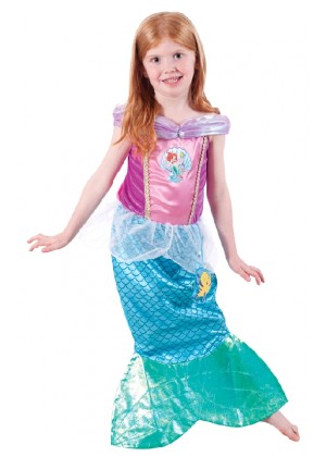 Disney Playtime Mermaid Princess Ariel Book Week Fancy Dress Up Girl Kids Costume