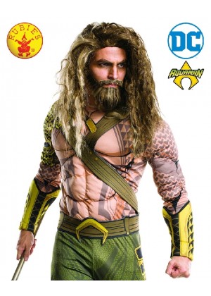  Aquaman Wig and Beard Set Fancy Dress Justice League Superhero Mens Costume Kit