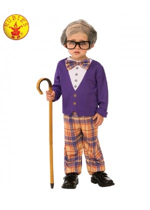 Grandpa little Old man Geezer Child Cosplay Costume Party Kids Outfit 100 days of school