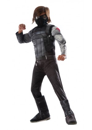 Licensed Kids Deluxe Captain America Winter Soldier Costume Avengers Boys Outfit 