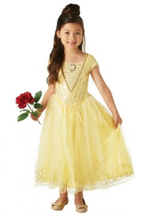 Deluxe Belle Princess Disney Live Action Girls Childs Fancy Dress Beauty & The Beast Dress Costume