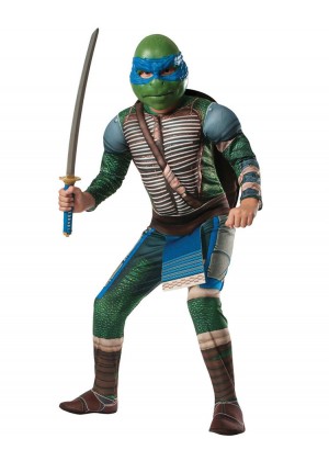 Movie/TV/Cartoon Costumes - TV Show TMNT Teenage Mutant Ninja Turtles Costume Licensed Rubie's Leonardo Blue