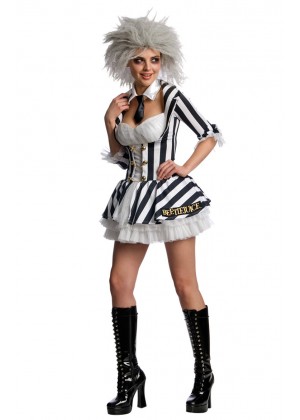 Mrs Beetlejuice Outfit Fancy Dress Party Dress Halloween Licensed Costume