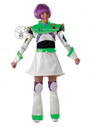 Ladies Disney Toy Story Delux Buzz Lightyear With Wig Fancy Dress Costume Outfit Book Week