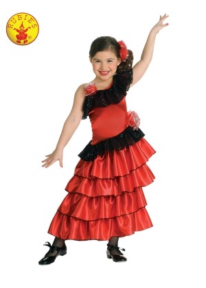 Girls Spanish Princess Flamenco Costume cl883053