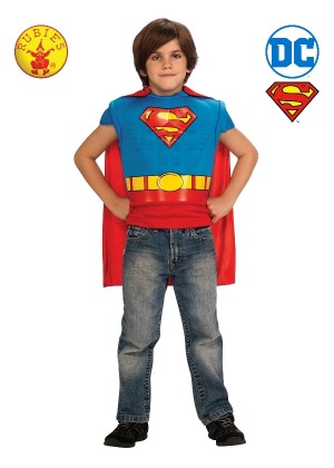 BOYS SUPERMAN MUSCLE CHEST COSTUME TOP cl885101