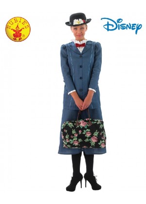 Mary Poppins English Nanny Maid Victorian Costume Womens  Book Week Jacket Skirt Hat Bag