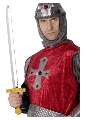 War Sword 65cm Knights Templar Crusader Medieval Style Decorative Sword King Solomon Costume Accessory