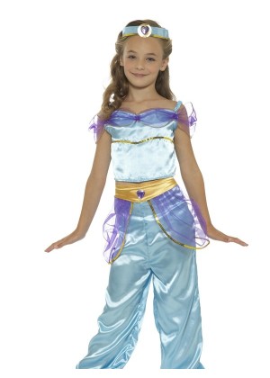 Girls Arabian Genie Aladdin Belly Costume Princess Jasmine Fairytale Dancer Book Week Party Outfit