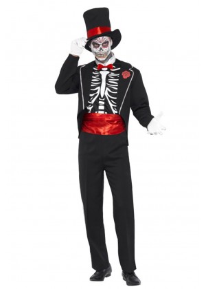 Mens Day of the Dead Skeletons Mexican Costume