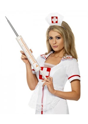 Plastic 54cm Jumbo Syringe Injectors Nurse Smiffys Fancy Dress Halloween Costume Accessory