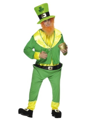 Mens Lucky Irish Green Leprechaun Costume St Patricks Day Halloween Party Outfit Oktoberfest Men
