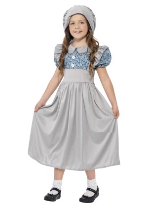 Victorian School Girl Costume Child Historical Book Week Fancy Dress Kids Outfit Olden Day School