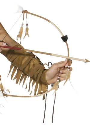 Adult Unisex Feathered Indian Bow and Arrow Set Fancy Dress Smiffys Wild West Costume Accessories cs31943
