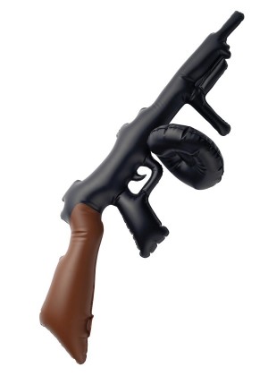 75cm Inflatable Tommy Gun Gangster Gatsby 1920s 20s Fancy Dress Costume Accessory
