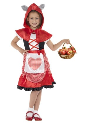 Miss Hood Little Red Riding Book Week Storybook Fancy Dress Girls Kids Party Costume